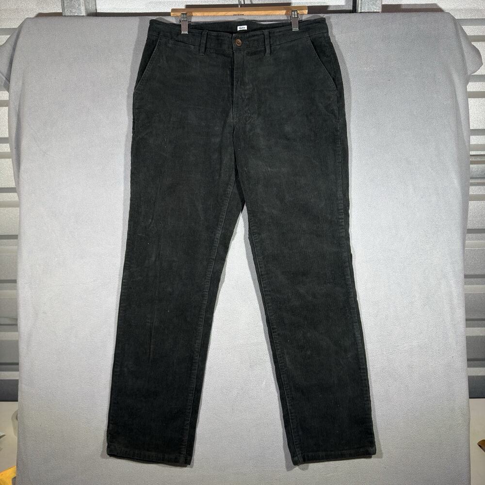 Katin Corduroy Pants Mens Sz 34x31 Black Relaxed Fit Flat Front Skate Surf Y2K
